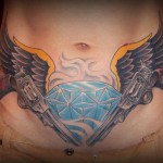 inkin - tatouage diamant et guns sur le ventre - miss'ing tattoo.jpg