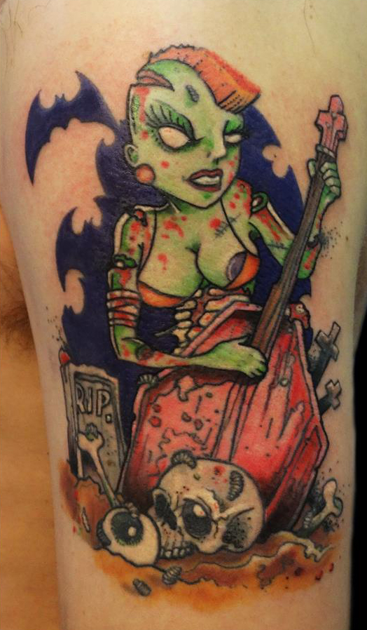 inkin - tatouage de pin up punk et zombie - par sté - l'ile aux tatouages